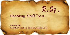 Rocskay Szénia névjegykártya